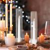 Treela 36 Pcs 2.5" W x 14" H Hurricane Candle Holder Sleeve Bottomless Glass Cylinder Candleholder Sleeve Tall Candle Glass Cover Clear Open Ended Shade Chimney Tube Cover for Pillar Taper Lamp view 4