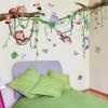 Buiory Removable Jungle Animals Wall Decals Peel and Stick Safari Monkey Climbing Tree Wall Stickers Vinyl Sloth Butterfly Vine Mural Art Decor for Kids Nursery Bedroom Living Room Sofa TV Wall view 4