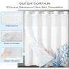 Anzona No Hook Shower Curtains, Blue Nautical Coastal Standard Bathroom Curtains with Snap in Liner, Summer Beach Coral Seaside Waterproof Washable Fabric Bathroom Shower Curtain Sets, 60" x 72" view 4