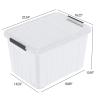 Julyeen 4 Packs Large 70 L Plastic Stackable Storage Bins with Wheels and Latching Lid, Clear Storage Container Tote view 3