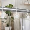 AmazerBath Shower Curtain Hooks Rings 12Pcs, Heavy Duty Modern Decorative White Shower Curtain Hooks, 100% EVA Soft & Luxury Clear Heavy Duty Shower Curtain and Liner 2-in-1 view 1