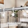 AmazerBath Shower Curtain Hooks Rings 12Pcs, Heavy Duty Modern Decorative White Shower Curtain Hooks, 100% EVA Soft & Luxury Clear Heavy Duty Shower Curtain and Liner 2-in-1 view 4
