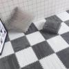 YQJYBD 20pcs Splicing Mat Ins Style Room Carpet, Bedroom, Children's Bedside Blanket, Stain Resistant Living Room, Soft Thicken Interlocking Carpet Tiles Floor Mat(Grey+Brown) view 3
