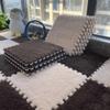 YQJYBD 20pcs Splicing Mat Ins Style Room Carpet, Bedroom, Children's Bedside Blanket, Stain Resistant Living Room, Soft Thicken Interlocking Carpet Tiles Floor Mat(Grey+Brown) view 4