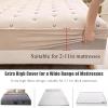 SUZEPER Washed Cotton Embroidery Mattress Protector with 2 Pillowcases, Thicken Mattress Cover Protector,Breathable Mattress Topper Fitted 11" Deep Pocket for Bedroom(King 70.8x78.7in 3PCS, Gray A) view 4