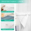 Anzona No Hook Shower Curtains, Orange Blue Geometric Stall Bathroom Curtain with Snap in Liner, Vintage Contemporary Abstract Waterproof Washable Fabric Bathroom Shower Curtain Sets, 54" x 78" view 3