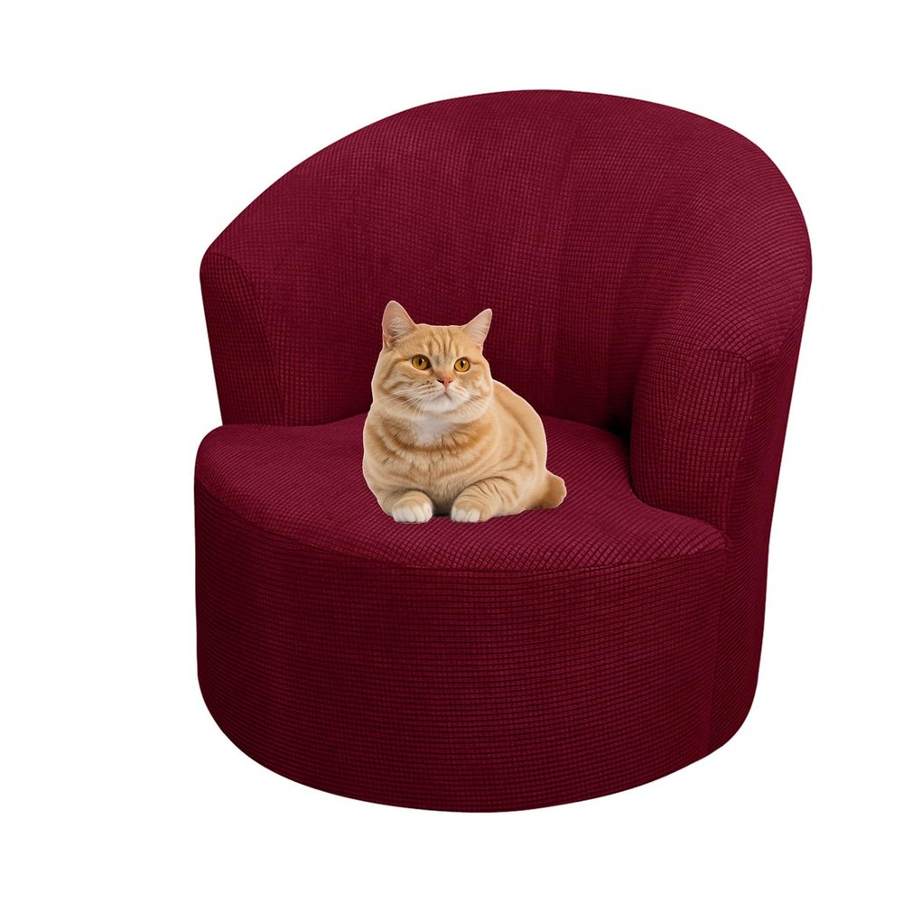 ZYANLING Stretch Armchair Slipcovers Armchair Cover for Recliner Sofa Swivel Barrel Chair Cover, Modern Swivel Accent Chair Slipcover Barrel Armchairs Cover Round Club Chair Couch Cover