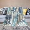 Coastal Blanket Ocean Starfish Coral Blue Green Modern Abstract Soft Cozy Lightweight Throw Blanket for Kids Girls Boys Women Bedroom Living Room Dorm Chair Sofa Travel 40x50in view 4