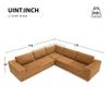 116*116" Modular Oversized L Shaped Sectional Sofa,Luxury Floor Couch Set,Upholstered Indoor Sectional Couch Furniture,Foam-Filled Sleeper Sofa Bed for Living Room,Bedroom,5 PC Free Combination,Brown view 2