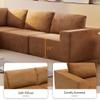 116*116" Modular Oversized L Shaped Sectional Sofa,Luxury Floor Couch Set,Upholstered Indoor Sectional Couch Furniture,Foam-Filled Sleeper Sofa Bed for Living Room,Bedroom,5 PC Free Combination,Brown view 4