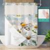 YESOF66 Shower Curtain No Hook Waterproof Outer Curtain with Snap in Liner - Rustic White Daisy Flower Bee See Through Top Liner Privacy Shower Curtain for Hotel Bathroom Decor - 36" W x 72" L view 2
