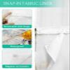 YESOF66 Shower Curtain No Hook Waterproof Outer Curtain with Snap in Liner - Rustic White Daisy Flower Bee See Through Top Liner Privacy Shower Curtain for Hotel Bathroom Decor - 36" W x 72" L view 3