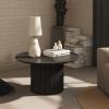 SUZEPER Round Wood Dining Table for 1 to 4, Modern Kitchen Table with Wooden Pedestal Base, Mid Century Circular Tabletop for Leisure Coffee Table Furniture(D39.3xH16.5in, Black) view 2