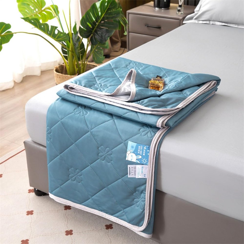 Ice Blanket for All-Season Lightweight - Summer Cooler Quilt for Hot Sleepers and Night Sweats - Cooler Comforter Double Sided Cold Effect Blanket Cooler Fiber Soft Blanke(Color7,150x200cm/59x79in)