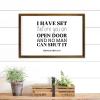 I HAVE SET BEFORE YOU AN OPEN DOOR AND NO MAN CAN SHUT IT Framed Wood Sign Wall Plaque 12x8in Wooden Wall Sign with Quotes,Farmhouse Bedroom Living Room Home Decor view 3