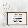 I HAVE SET BEFORE YOU AN OPEN DOOR AND NO MAN CAN SHUT IT Framed Wood Sign Wall Plaque 12x8in Wooden Wall Sign with Quotes,Farmhouse Bedroom Living Room Home Decor view 4