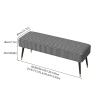 End of Bed Bench, Indoor Corner Upholstered Entryway Shoe Change Bench with Metal Legs, Modern Faux Leather Cushioned Ottoman Bench for Living Room, Bedroom, Dining Room, Hallway(Dark Green,120x40x43c view 2