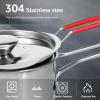 HSHGZSR Deep Fryer Pot Heat Resistant Fryer Pot Stainless Steel Deep Oil Fryer Food Grade Outdoor Cooking Fryer with Strainer Basket and Riveted Handle for Frying Fish Shrimp Chicken Fries (Style 3) view 2