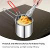 HSHGZSR Deep Fryer Pot Heat Resistant Fryer Pot Stainless Steel Deep Oil Fryer Food Grade Outdoor Cooking Fryer with Strainer Basket and Riveted Handle for Frying Fish Shrimp Chicken Fries (Style 3) view 4