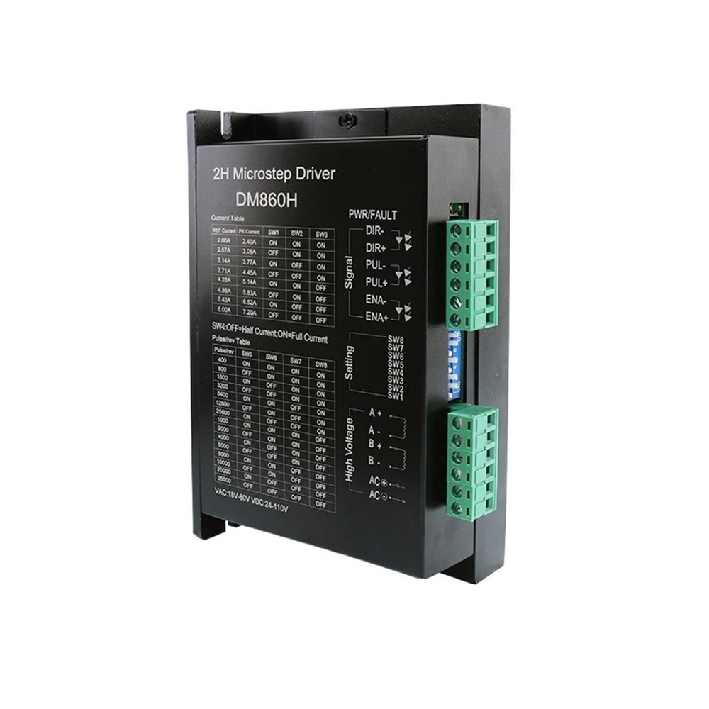 Huayong Motor Driver NEMA17 Stepper Motor DM860H Controller Driver 24V-110VDC Step servo Driver for NEMA23 CNC Hybrid servo Motor(DM860H X3PCS)