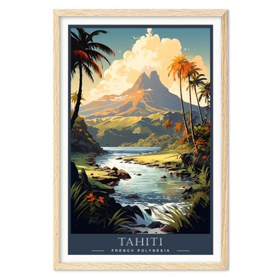 01September Vintage Travel Posters, Tahiti Poster, French Polynesia, Travel Wall Art, Travel Print, World Travel Poster, Landscape Wall Art, Travel Gift, Home Decor (UNFRAMED)
