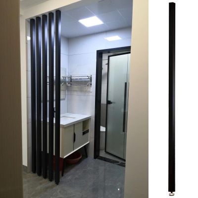 9ft 8ft 7ft 6ft 5ft 4ft 3ft 2ft Tall Room Divider Column Black, 1 Post / 2 Posts / 5 Posts Space Partition Wall - Cabinet To Ceiling / Floor To Ceiling, Separation Scree(Pack of 1,235cm/7.7ft/92.5" Hi
