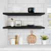 Sorbus Floating Shelves for Wall - 35 Inch Long Bathroom Shelves, Wall Decor for Bedroom, Kitchen, Living Room & Book Storage - Mounted Floating Shelf with Invisible Brackets (Black, 2 Pack) view 2
