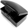 American Comb Black Toothbrush Covers & Soap Box Set - Matching Colors - Tooth Brush Cover Cap, Soap Dish Travel, Soap Dish Holder Travel - Plastic Portable Set with Cover view 2