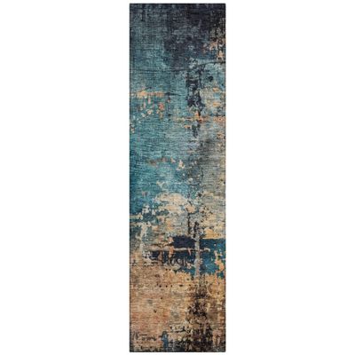 Addison Rugs Chantille ACN1206 Teal 2'3" x 7'6" Indoor Outdoor Runner Rug, Machine Washable, Stain Resistant, Easy Clean, Non Shedding, Hallway, Laundry, Patio, Kitchen Rug