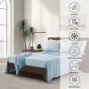 Luxury Bamboo Market | Queen Size Bed Sheet Set | 100% Viscose Made from Bamboo | Organically Grown | Ultra Soft | Cooling Sheets for Hot Sleepers | 17" Deep Pocket [Spa Blue] view 2