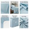 Luxury Bamboo Market | Queen Size Bed Sheet Set | 100% Viscose Made from Bamboo | Organically Grown | Ultra Soft | Cooling Sheets for Hot Sleepers | 17" Deep Pocket [Spa Blue] view 3