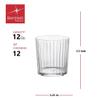 Bormioli Rocco Exclusiva Negroni Glasses, Set of 12-12 Oz. Ribbed Cocktail Tumblers Made in Italy with Star Crystal Glass & XLT Treatment - Stylish Everyday Drinkware, Dishwasher Safe view 2