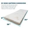 Foamma 8" x 38" x 75" Mattress for RV with Water Resistant Organic Cotton Cover, Firm High Density Foam, USA Made, CertiPUR-US Certified Foam view 3