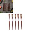 5-Pair Set of Red Sandalwood Chopsticks, Grooved Pattern, and Reusable, Ideal for Cooking and Eating view 2