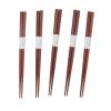 5-Pair Set of Red Sandalwood Chopsticks, Grooved Pattern, and Reusable, Ideal for Cooking and Eating view 3