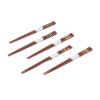 5-Pair Set of Red Sandalwood Chopsticks, Grooved Pattern, and Reusable, Ideal for Cooking and Eating view 4