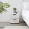 Hearth & Harbor Night Stand, 2-Drawer Bedside Table for Bedroom Storage, Bedroom Essentials, Wooden Nightstand, Living Room Side Table, Wood End Table, Bedroom Furniture - 1 Piece, White view 1