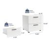 Hearth & Harbor Night Stand, 2-Drawer Bedside Table for Bedroom Storage, Bedroom Essentials, Wooden Nightstand, Living Room Side Table, Wood End Table, Bedroom Furniture - 1 Piece, White view 2