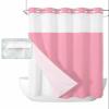 ALAGEO Shower Curtain with Snap-in Fabric Liner Set Pink No Hook Shower Curtain with Mesh Top Window Solid Color Shower Curtains Waterproof 72x96 view 1