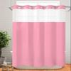 ALAGEO Shower Curtain with Snap-in Fabric Liner Set Pink No Hook Shower Curtain with Mesh Top Window Solid Color Shower Curtains Waterproof 72x96 view 3