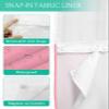 ALAGEO Shower Curtain with Snap-in Fabric Liner Set Pink No Hook Shower Curtain with Mesh Top Window Solid Color Shower Curtains Waterproof 72x96 view 4