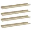 Wall Shelves 4 pcs White and Sonoma Oak,Kitchen Shelves,Display Shelf,Wall Storage Shelves,Floating Shoe Shelves,Modern Stely,for Restaurant,Bar,Home, Kitchen,Laundry,Garage,23.6"x3.5"x1.2" view 1