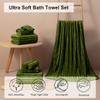 4 Pcs Army Green Cabana Stripe Large Bath Towels 35"x70" Oversized Bath Sheet Soft Breathable Jumbo Bathroom Towels Highly Absorbent Shower Towel Quick Dry Beach Chair Towel Spa Gym Hotel Towel Set view 2