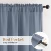 HOMEIDEAS Non-See-Through Stone Blue Privacy Sheer Kitchen Curtains, 30 X 24 Inches Long 2 Panels Short Sheer Curtains Light Filtering Bathroom Window Drapes for Bedroom Living Room view 3