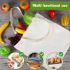FF Sgdfc 2 Pcs Canvas Tote Bags, Natural Color Tote Bags 15 x 16 inch Sustainable Eco Friendly reusable, for Grocery Bags, DIY Gift Bags, Shopping Bags (Natural Colour) view 4