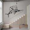 Swordfish Metal Wall Art, Metal Fish Wall Art, Abstract Marlin Minimalist Line Art, Swordfish Wall Decor, Nautical Metal Wall Art, Minimalist Line Art, Metal Wall Art for Living Room (Gold, 53" x36"|135x90cm) view 2