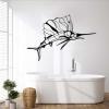 Swordfish Metal Wall Art, Metal Fish Wall Art, Abstract Marlin Minimalist Line Art, Swordfish Wall Decor, Nautical Metal Wall Art, Minimalist Line Art, Metal Wall Art for Living Room (Gold, 53" x36"|135x90cm) view 4