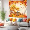 QGHOT Fall Tapestry Wall Hanging Autumn Photo Backdrop Rustic Orange Wood Tapestry Tree Maple Leaf Pumpkin Nature Landscape Country Tapestries for Bedroom Room Thanksgiving Decor (59.1"x51.2") view 4