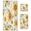 Haskirky Beautiful Sunflower 3 Piece Towel Set,Absorbent Soft Bath Towel Quick Dry Light Weight Hand and Washcloth Set for Gym Bathing Home Shower view 1