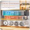 KJLYLPP Kitchen Pull Down Cabinet Organizer, 2-Tier Wall Cabinet Storage, Clear Glass Door and Stainless Steel Handle, Space-Saving High Cabinet Finishing Rack (60cm/23.6in) view 4